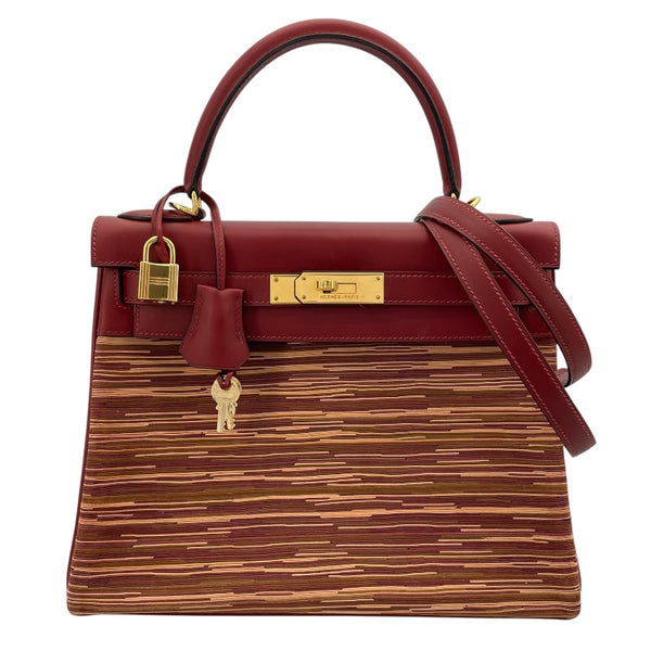 エルメス HERMES ケリー28　内縫い □E刻 ルージュアッシュ　ゴールド金具 ヴィヴラート/シャーモニー レディース ショルダーバッグ