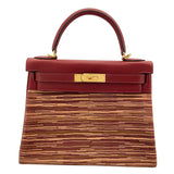 エルメス HERMES ケリー28　内縫い □E刻 ルージュアッシュ　ゴールド金具 ヴィヴラート/シャーモニー レディース ショルダーバッグ