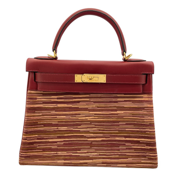 エルメス HERMES ケリー28　内縫い □E刻 ルージュアッシュ　ゴールド金具 ヴィヴラート/シャーモニー レディース ショルダーバッグ