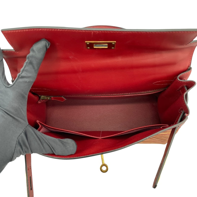 エルメス HERMES ケリー28　内縫い □E刻 ルージュアッシュ　ゴールド金具 ヴィヴラート/シャーモニー レディース ショルダーバッグ