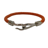 エルメス HERMES ジャンボブレスレット オレンジ・シルバー金具 スイフト・メタル アクセサリー