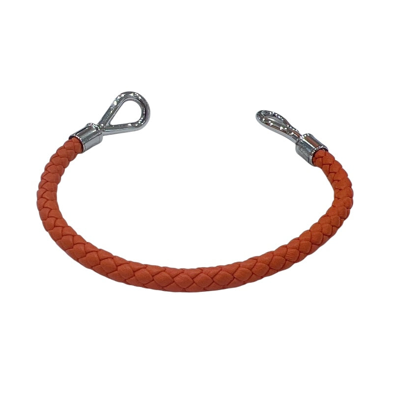 エルメス HERMES ジャンボブレスレット オレンジ・シルバー金具 スイフト・メタル アクセサリー