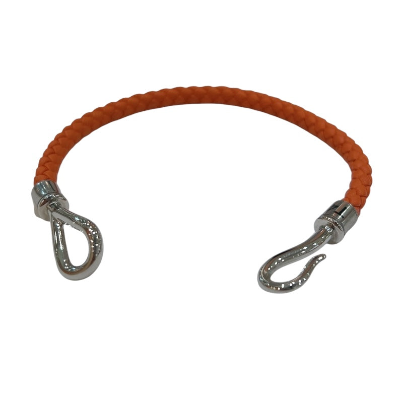 エルメス HERMES ジャンボブレスレット オレンジ・シルバー金具 スイフト・メタル アクセサリー