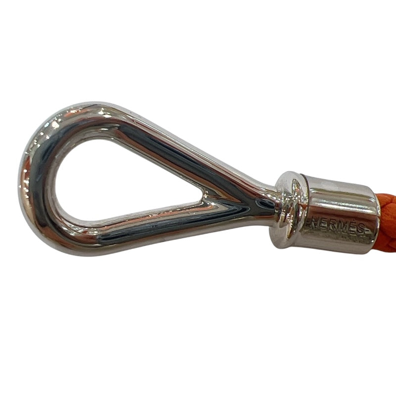 エルメス HERMES ジャンボブレスレット オレンジ・シルバー金具 スイフト・メタル アクセサリー