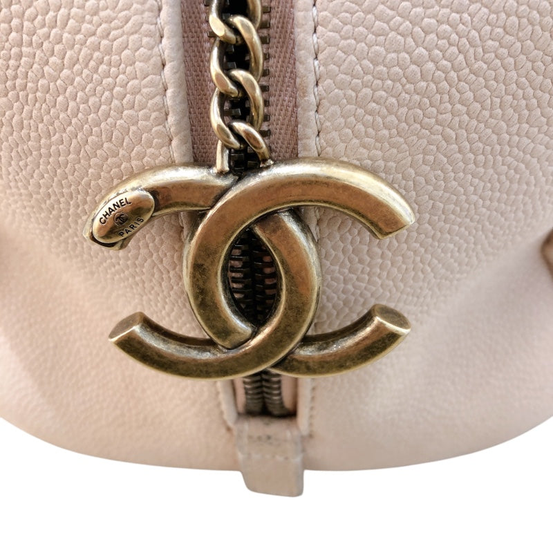 シャネル CHANEL チェーン　ショルダーバッグ ベージュ/GD金具 キャビア レディース ショルダーバッグ