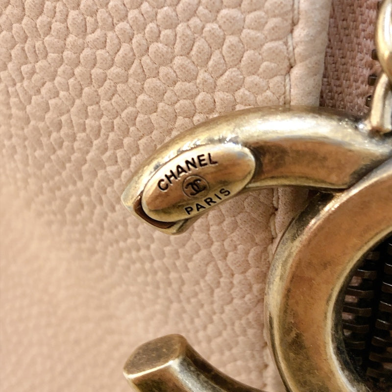 シャネル CHANEL チェーン　ショルダーバッグ ベージュ/GD金具 キャビア レディース ショルダーバッグ
