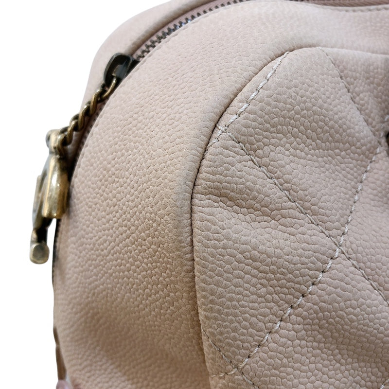 シャネル CHANEL チェーン　ショルダーバッグ ベージュ/GD金具 キャビア レディース ショルダーバッグ