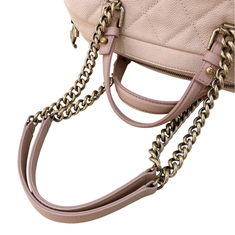 シャネル CHANEL チェーン　ショルダーバッグ ベージュ/GD金具 キャビア レディース ショルダーバッグ