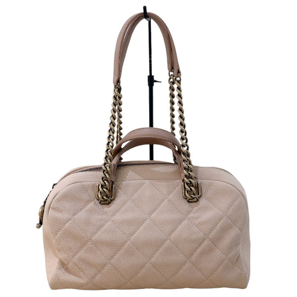 シャネル CHANEL チェーン　ショルダーバッグ ベージュ/GD金具 キャビア レディース ショルダーバッグ