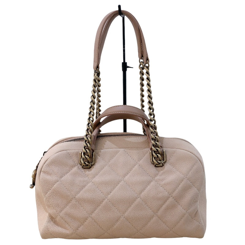 シャネル CHANEL チェーン　ショルダーバッグ ベージュ/GD金具 キャビア レディース ショルダーバッグ