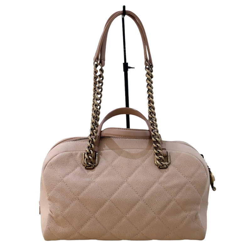 シャネル CHANEL チェーン　ショルダーバッグ ベージュ/GD金具 キャビア レディース ショルダーバッグ
