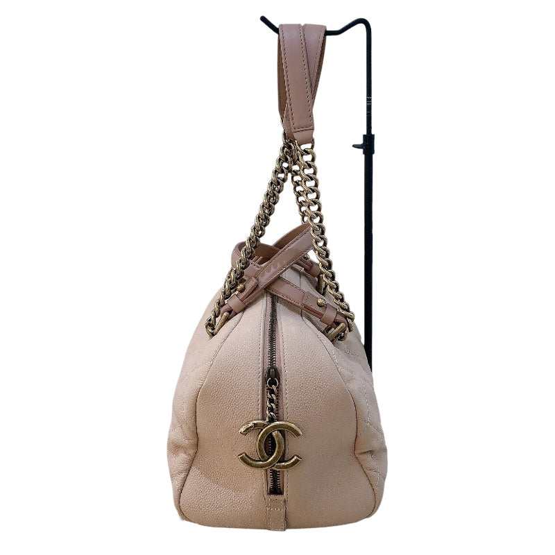 シャネル CHANEL チェーン　ショルダーバッグ ベージュ/GD金具 キャビア レディース ショルダーバッグ