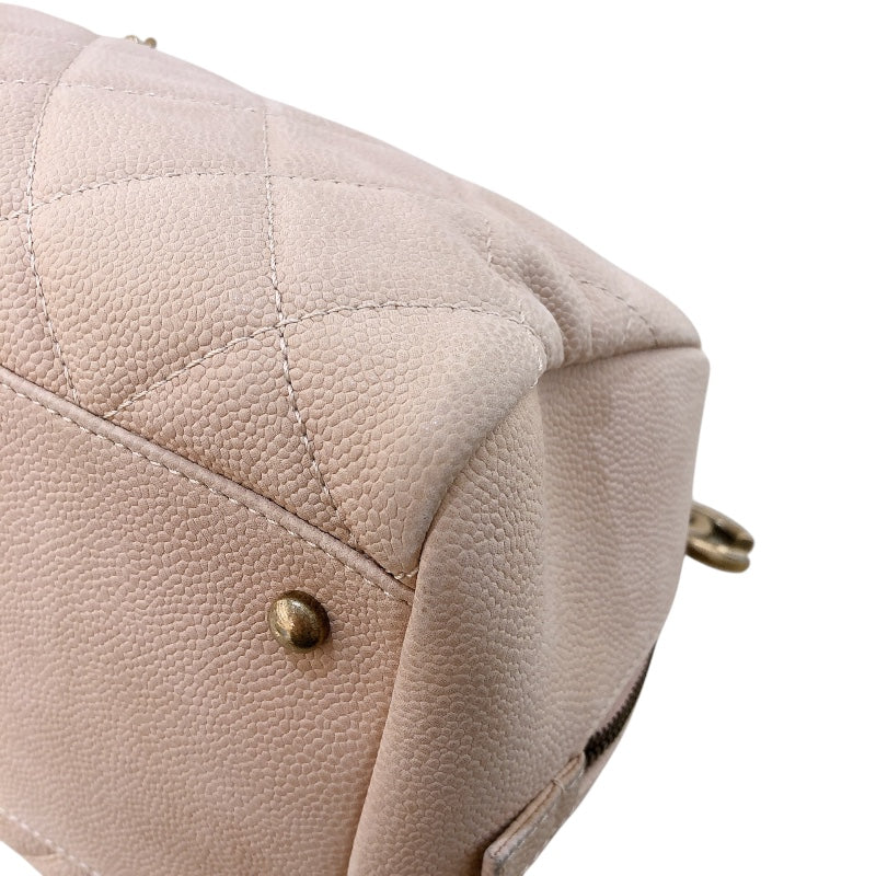 シャネル CHANEL チェーン　ショルダーバッグ ベージュ/GD金具 キャビア レディース ショルダーバッグ