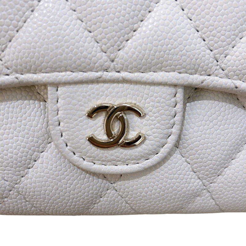 シャネル CHANEL マトラッセウォレット GD金具 キャビア レディース 二つ折り財布