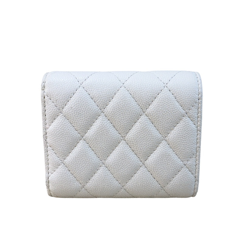 シャネル CHANEL マトラッセウォレット GD金具 キャビア レディース 二つ折り財布
