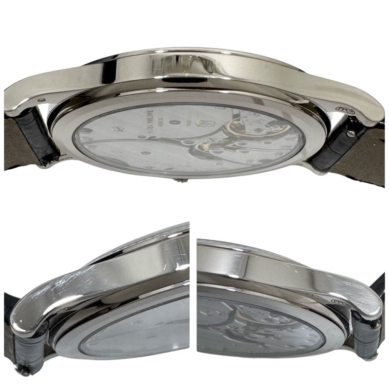 パテック・フィリップ PATEK PHILIPPE カラトラバ 6119G-001 K18WG/レザーストラップ 手巻き メンズ 腕時計