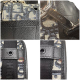 ディオールオム DIOR HOMME オブリーク柄　ショルダーバッグ ネイビー　シルバー金具 キャンバス メンズ ショルダーバッグ