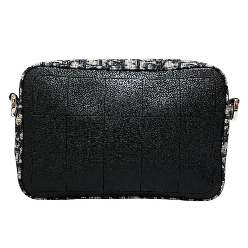 ディオールオム DIOR HOMME オブリーク柄　ショルダーバッグ ネイビー　シルバー金具 キャンバス メンズ ショルダーバッグ