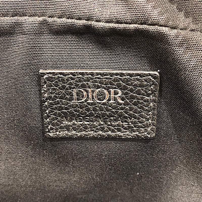 ディオールオム DIOR HOMME オブリーク柄　ショルダーバッグ ネイビー　シルバー金具 キャンバス メンズ ショルダーバッグ