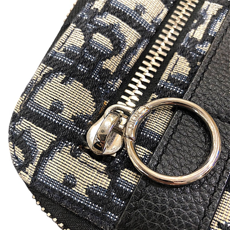ディオールオム DIOR HOMME オブリーク柄　ショルダーバッグ ネイビー　シルバー金具 キャンバス メンズ ショルダーバッグ