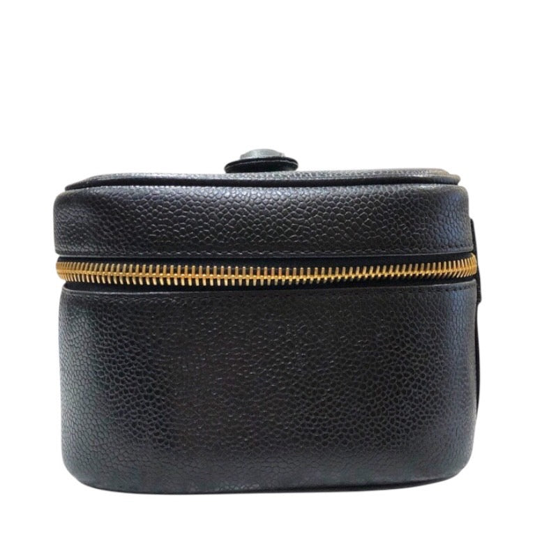 シャネル CHANEL ココマークバニティ A01997 ブラック　ゴールド金具 キャビア レディース ハンドバッグ