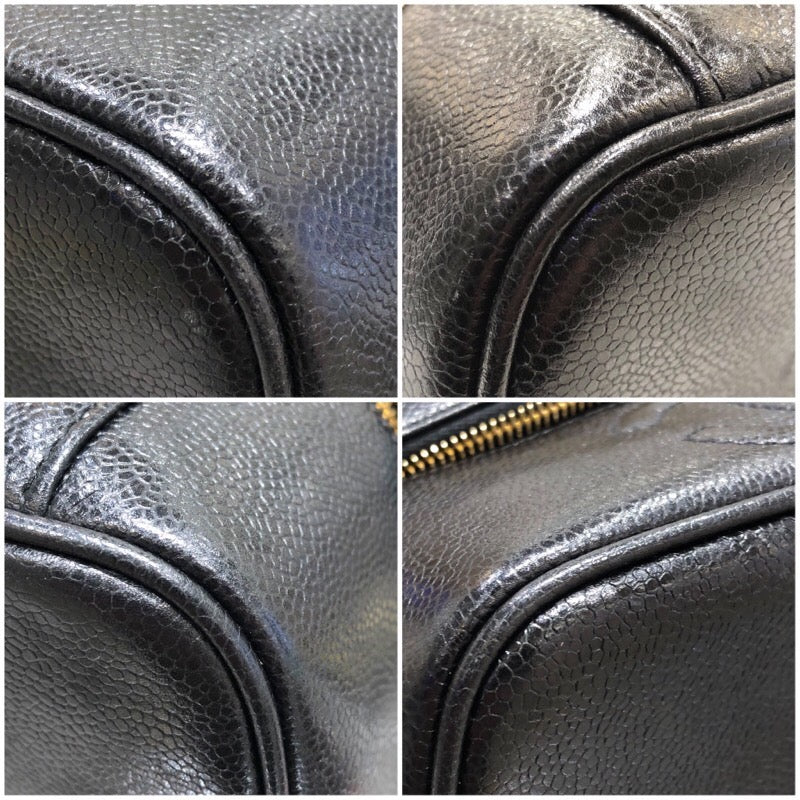 シャネル CHANEL ココマークバニティ A01997 ブラック　ゴールド金具 キャビア レディース ハンドバッグ