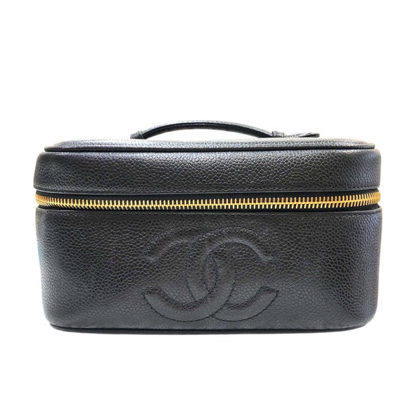 シャネル CHANEL ココマークバニティ A01997 ブラック　ゴールド金具 キャビア レディース ハンドバッグ