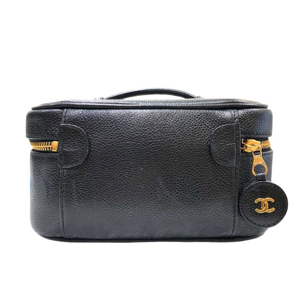 シャネル CHANEL ココマークバニティ A01997 ブラック　ゴールド金具 キャビア レディース ハンドバッグ
