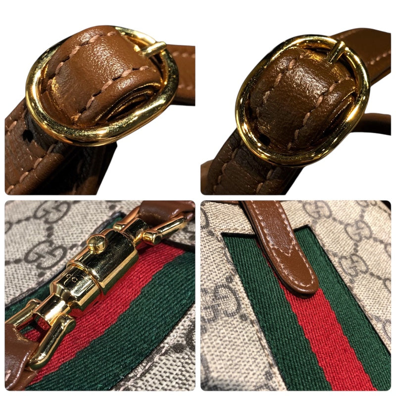 グッチ GUCCI ジャッキーライン ミニ バッグ 637092 ブラウン GGスプリーム レディース ハンドバッグ