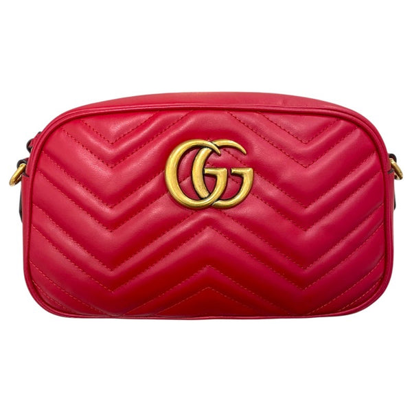 グッチ GUCCI GGマーモント ショルダー 447632 レッド レザー レディース ショルダーバッグ