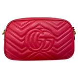 グッチ GUCCI GGマーモント ショルダー 447632 レッド レザー レディース ショルダーバッグ