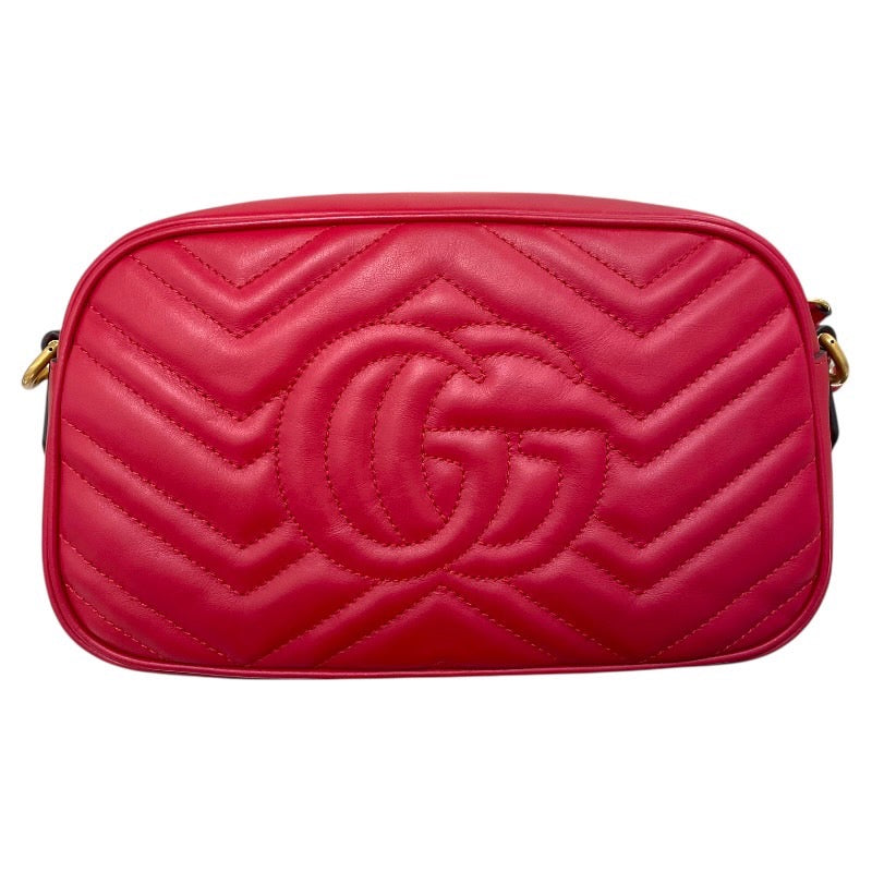グッチ GUCCI GGマーモント ショルダー 447632 レッド レザー レディース ショルダーバッグ