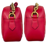 グッチ GUCCI GGマーモント ショルダー 447632 レッド レザー レディース ショルダーバッグ