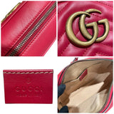 グッチ GUCCI GGマーモント ショルダー 447632 レッド レザー レディース ショルダーバッグ