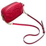 グッチ GUCCI GGマーモント ショルダー 447632 レッド レザー レディース ショルダーバッグ