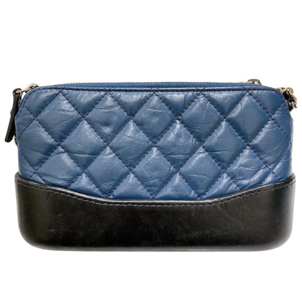 シャネル CHANEL ガブリエルドゥ A94505 ブルー×ブラック カーフ レディース ショルダーバッグ