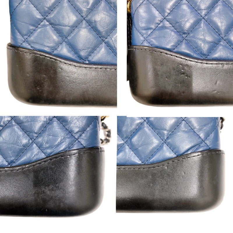 シャネル CHANEL ガブリエルドゥ A94505 ブルー×ブラック カーフ レディース ショルダーバッグ