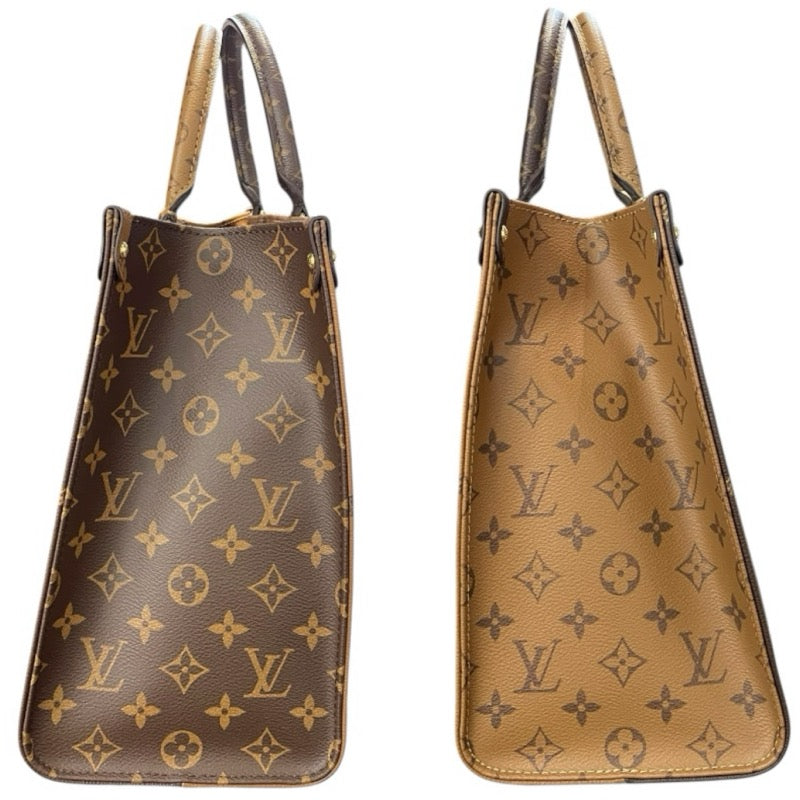 ルイ・ヴィトン LOUIS VUITTON オンザゴーMM M45321 ブラウン ジャイアント・リバース ユニセックス ハンドバッグ