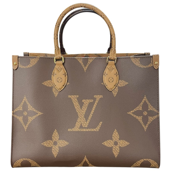ルイ・ヴィトン LOUIS VUITTON オンザゴーMM M45321 ブラウン ジャイアント・リバース ユニセックス ハンドバッグ