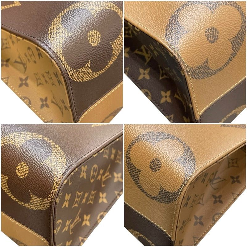 ルイ・ヴィトン LOUIS VUITTON オンザゴーMM M45321 ブラウン ジャイアント・リバース ユニセックス ハンドバッグ