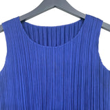 プリーツプリーズ PLEATS PLEASE プリーツノースリーブワンピース 4 ブルー ポリエステル レディース ワンピース