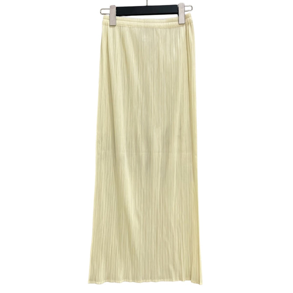 プリーツプリーズ PLEATS PLEASE プリーツロングスカート PP04-JG613 イエロー 2 ポリエステル レディース ロングスカート