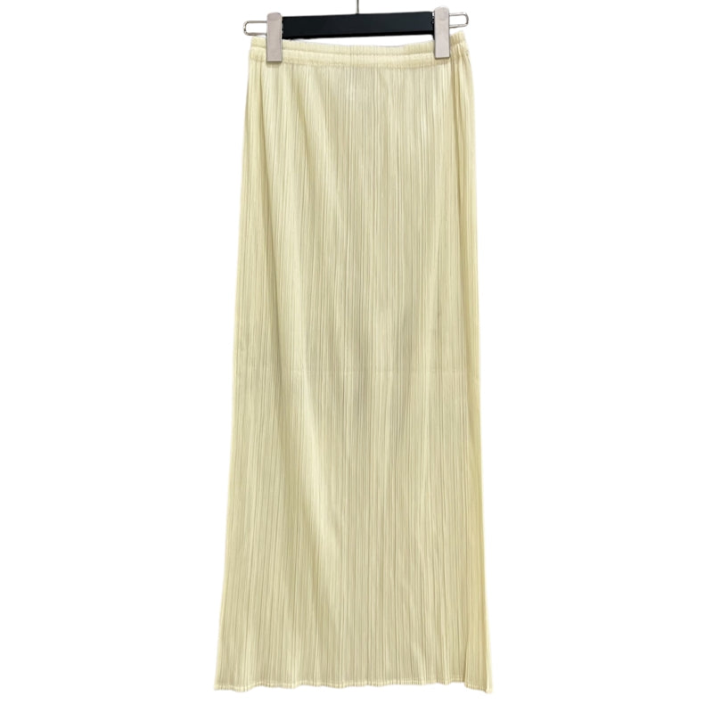 プリーツプリーズ PLEATS PLEASE プリーツロングスカート PP04-JG613 イエロー 2 ポリエステル レディース ロングスカート
