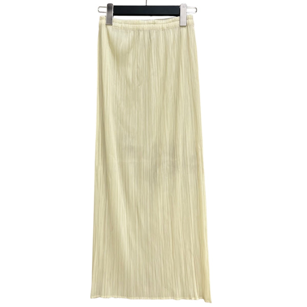 プリーツプリーズ PLEATS PLEASE プリーツロングスカート PP04-JG613 イエロー 2 ポリエステル レディース ロングスカート