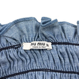 ミュウミュウ miu miu デニムロングスカート GWD117 ブルー×レッド 38 コットン レディース ロングスカート