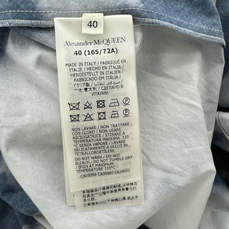 アレキサンダーマックイーン Alexander McQUEEN 総柄ミディスカート 654570 ブルー コットン レディース スカート