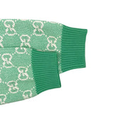 グッチ GUCCI GG総柄ノーカラー ニットカーディガン 629452 グリーン ウール レディース カーディガン