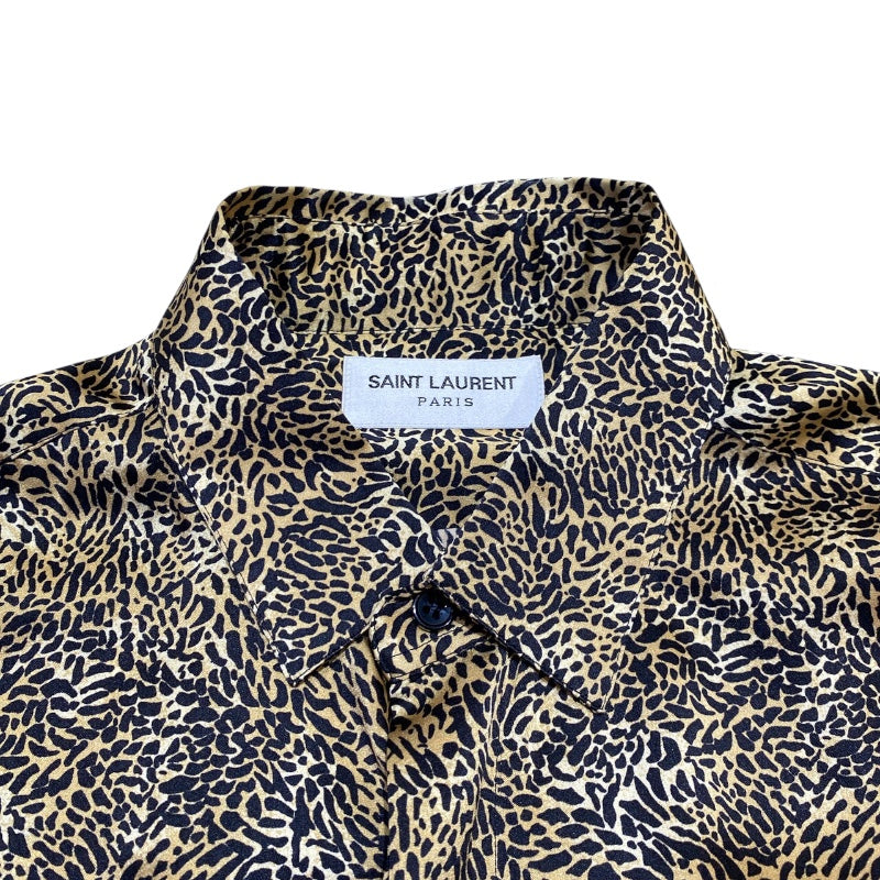 サンローラン SAINT LAURENT レオパード総柄シルクシャツ　2020年 564172 シルク メンズ 長袖シャツ
