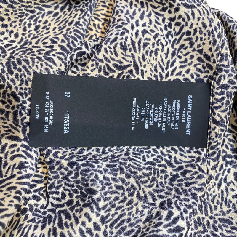 サンローラン SAINT LAURENT レオパード総柄シルクシャツ　2020年 564172 シルク メンズ 長袖シャツ