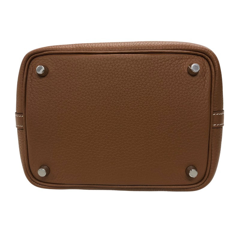 エルメス HERMES ピコタンロックPM B刻 ゴールド シルバー金具 トリヨン レディース ハンドバッグ